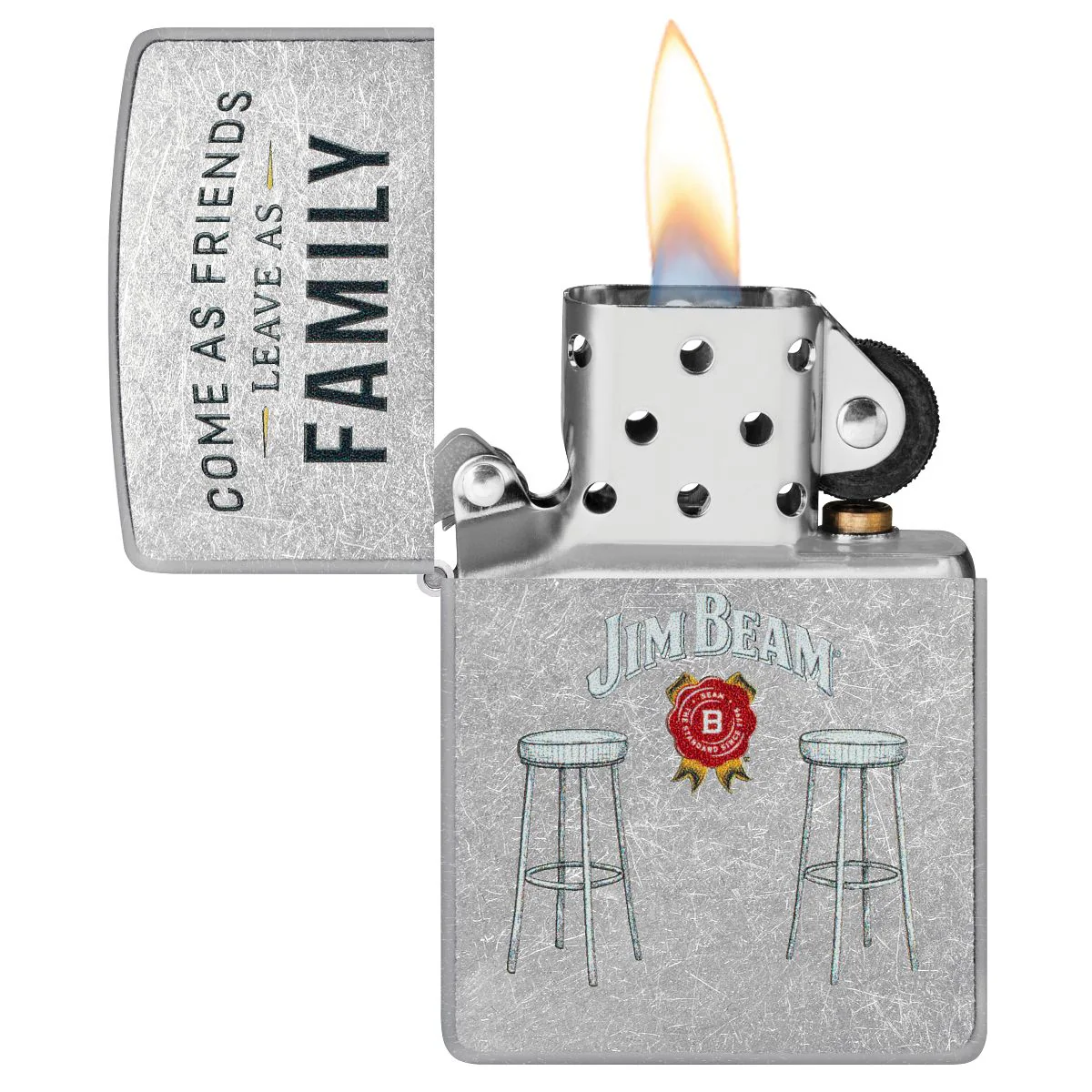 Zippo Lighter: Jim Beam Barstools - Street Chrome 46800 - Image 3