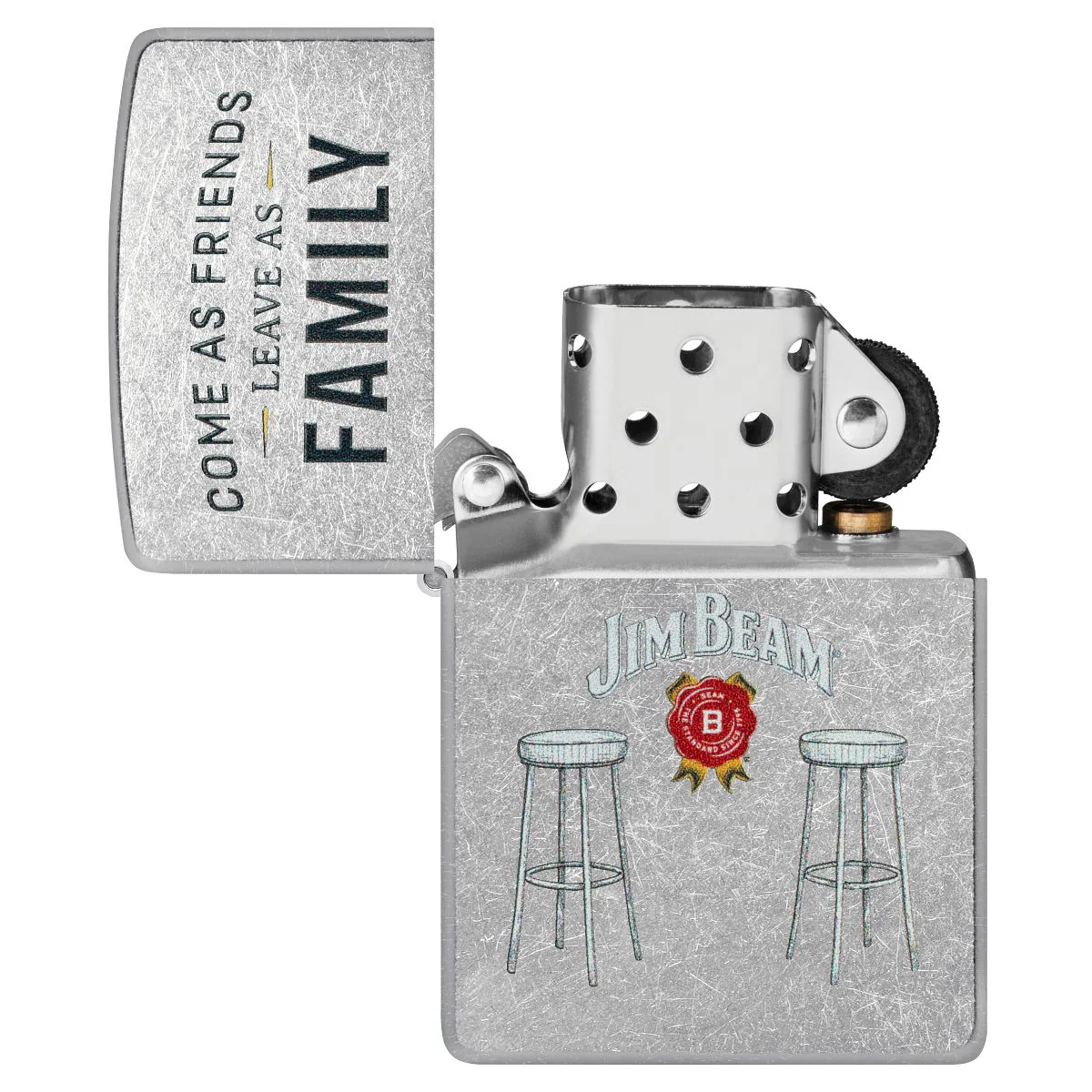 Zippo Lighter: Jim Beam Barstools - Street Chrome 46800 - Image 4