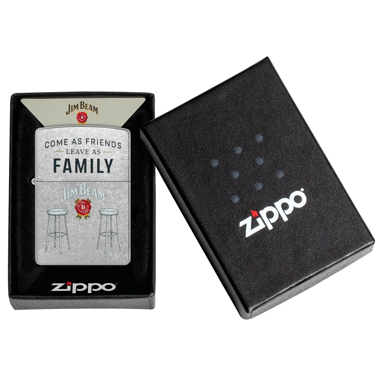 Zippo Lighter: Jim Beam Barstools - Street Chrome 46800 - Image 6
