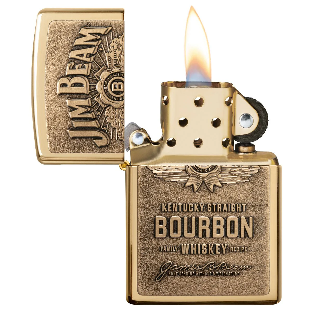 Zippo Lighter: Jim Beam Emblem - HP Brass 254BJB.929 - Image 4