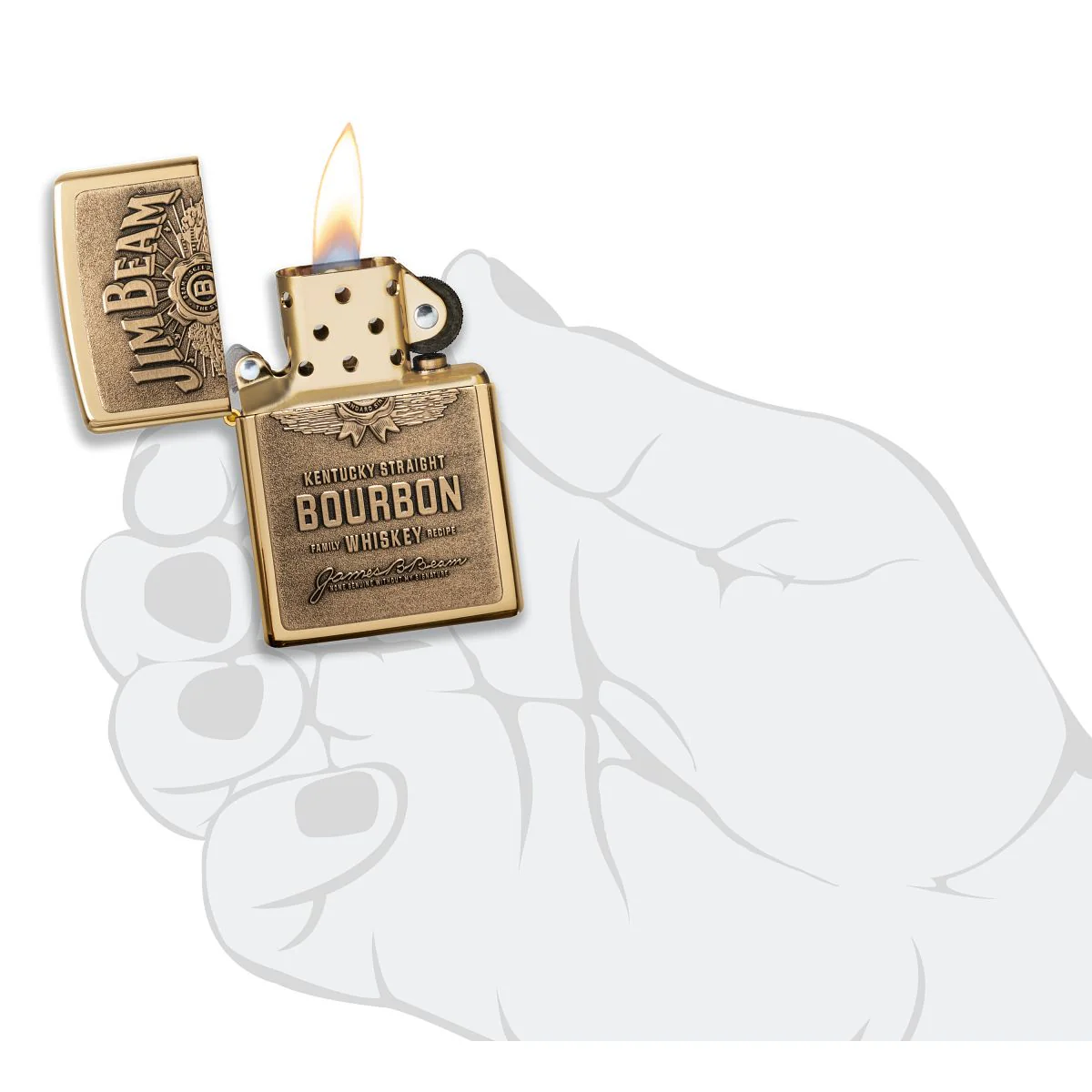 Zippo Lighter: Jim Beam Emblem - HP Brass 254BJB.929 - Image 6