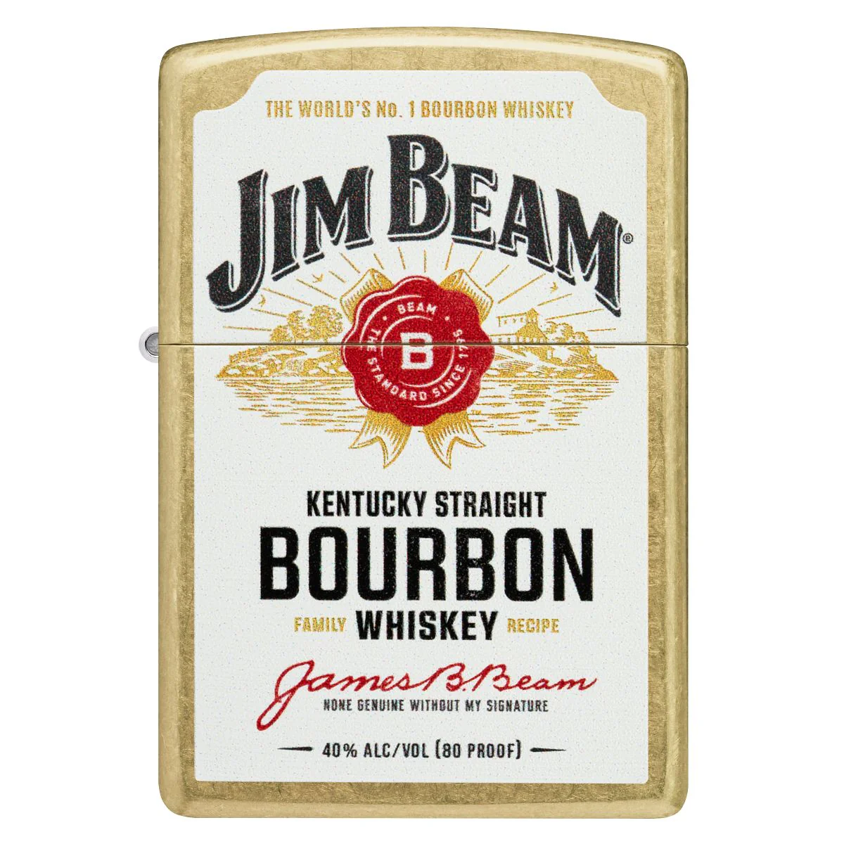Zippo Lighter: Jim Beam Label Design - Street Brass 46305 - Image 2