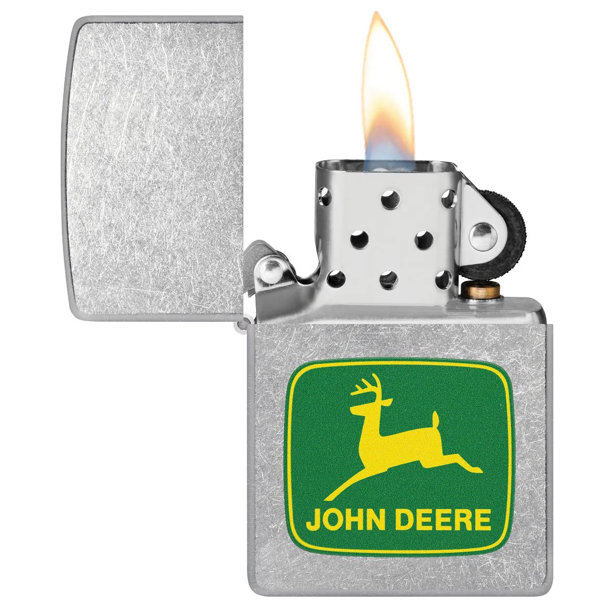 Zippo Lighter: John Deere Logo - Street Chrome 46764 - Image 3