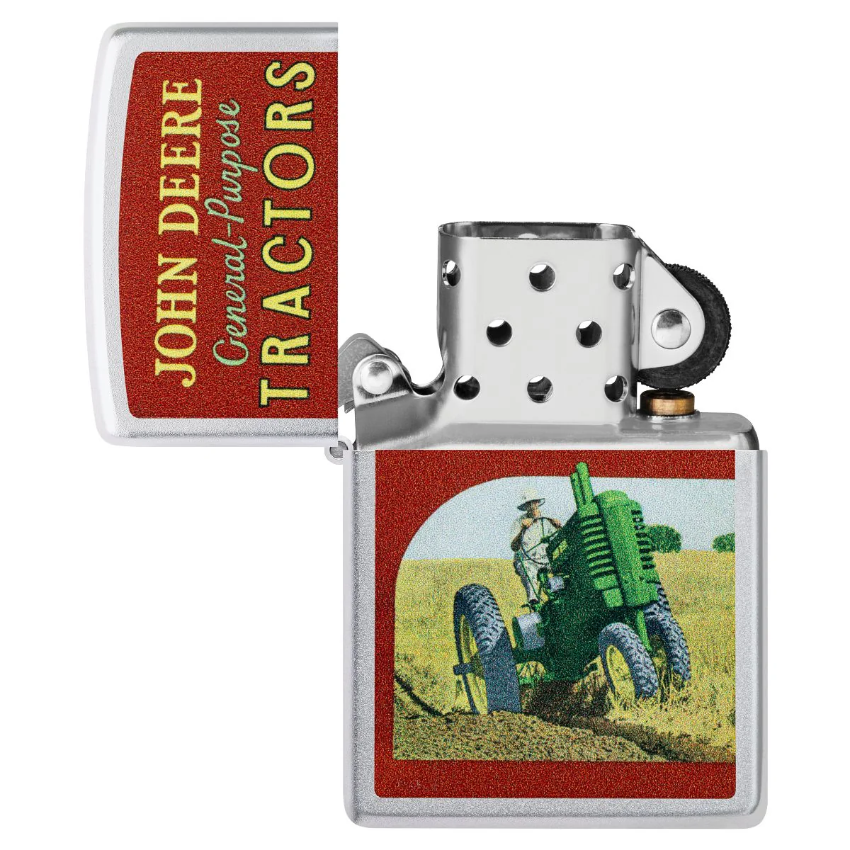 Zippo Lighter: John Deere, Vintage Ad - Satin Chrome 46757 - Image 4