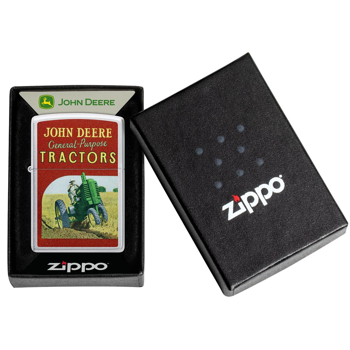 Zippo Lighter: John Deere, Vintage Ad - Satin Chrome 46757 - Image 6