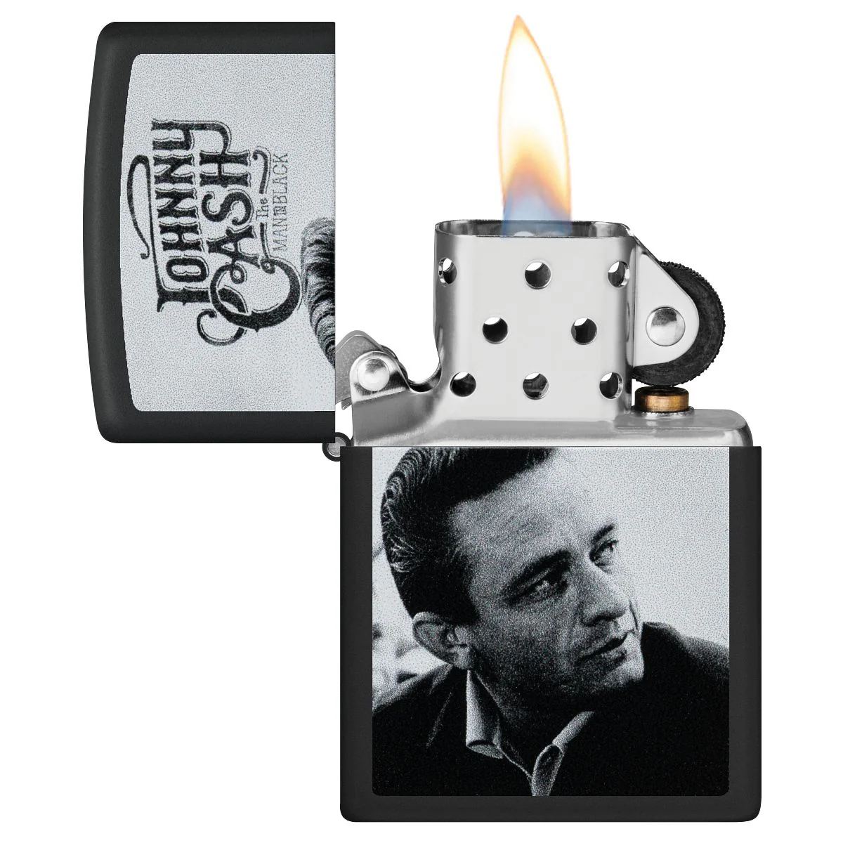 Zippo Lighter: Johnny Cash Portrait - Black Matte 48990 - Image 3