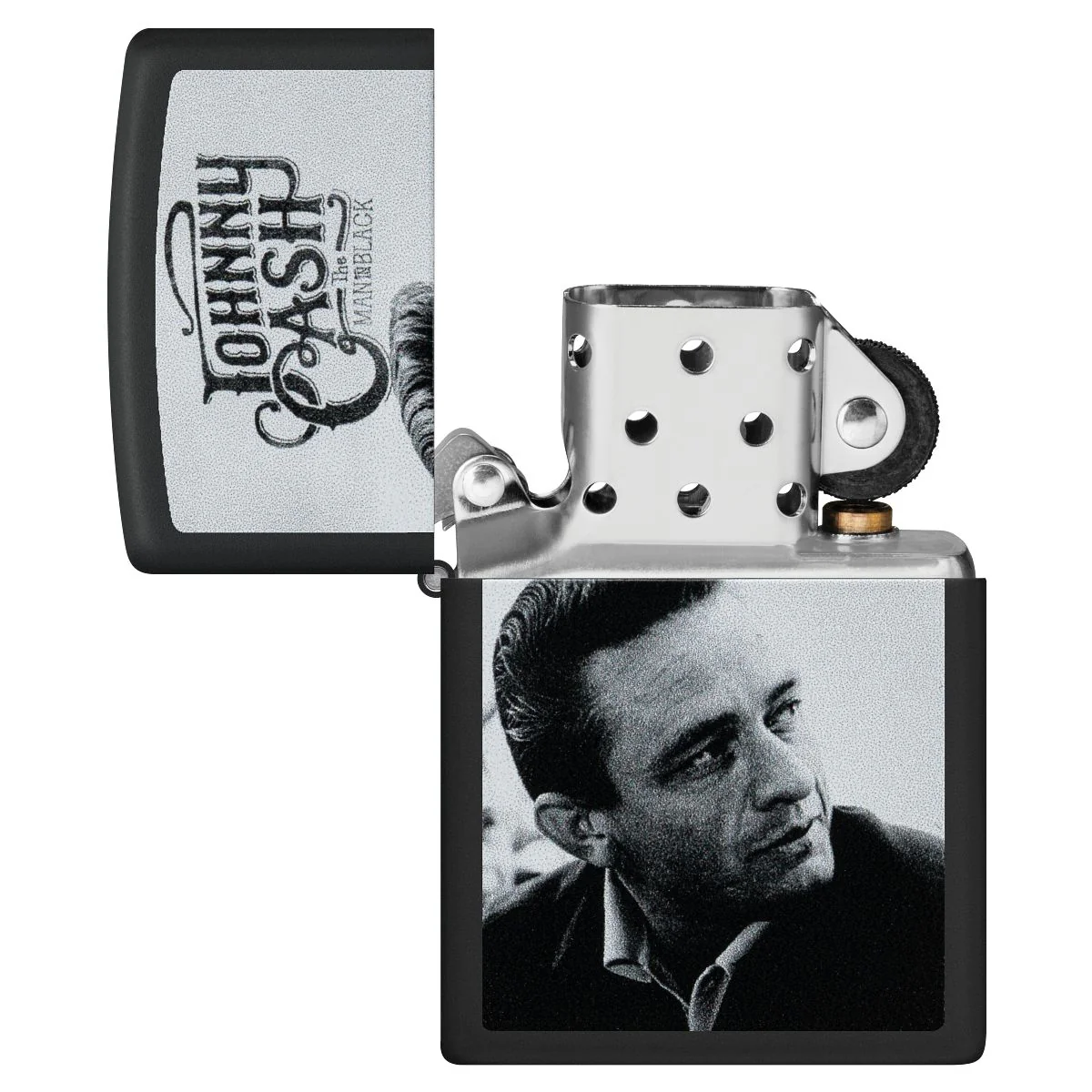 Zippo Lighter: Johnny Cash Portrait - Black Matte 48990 - Image 4