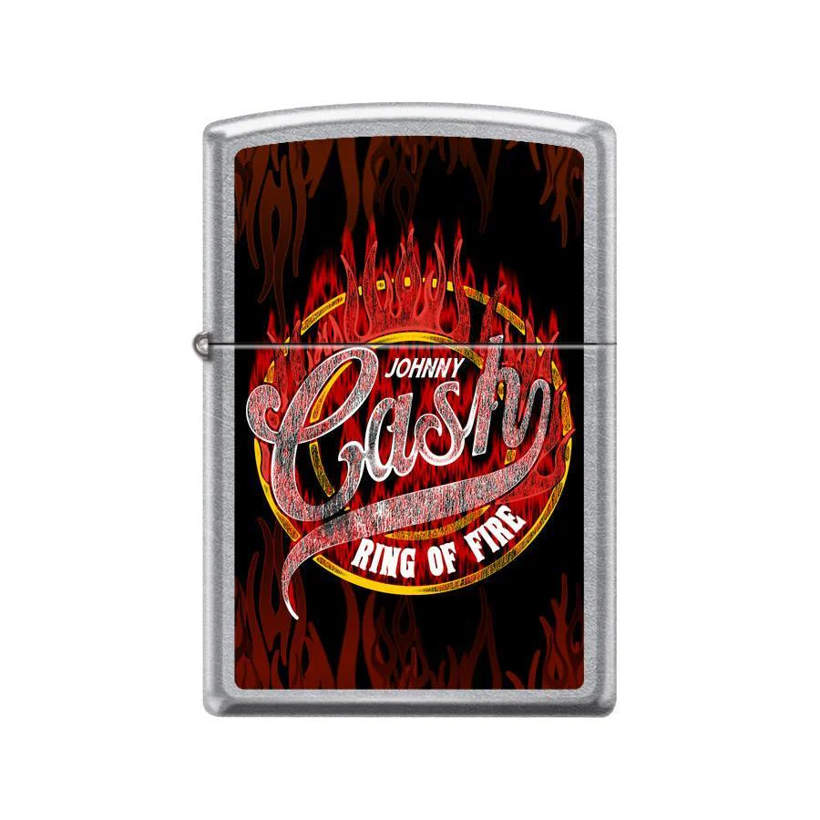 Zippo Lighter: Johnny Cash, Ring of Fire - Street Chrome 46979