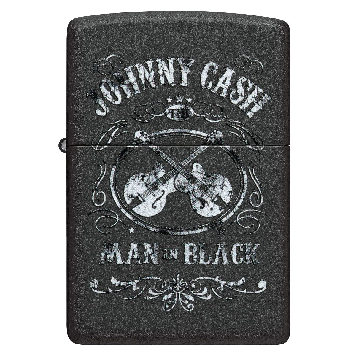 Zippo Lighter: Johnny Cash, The Man in Black - Black Crackle 48989 - Image 2
