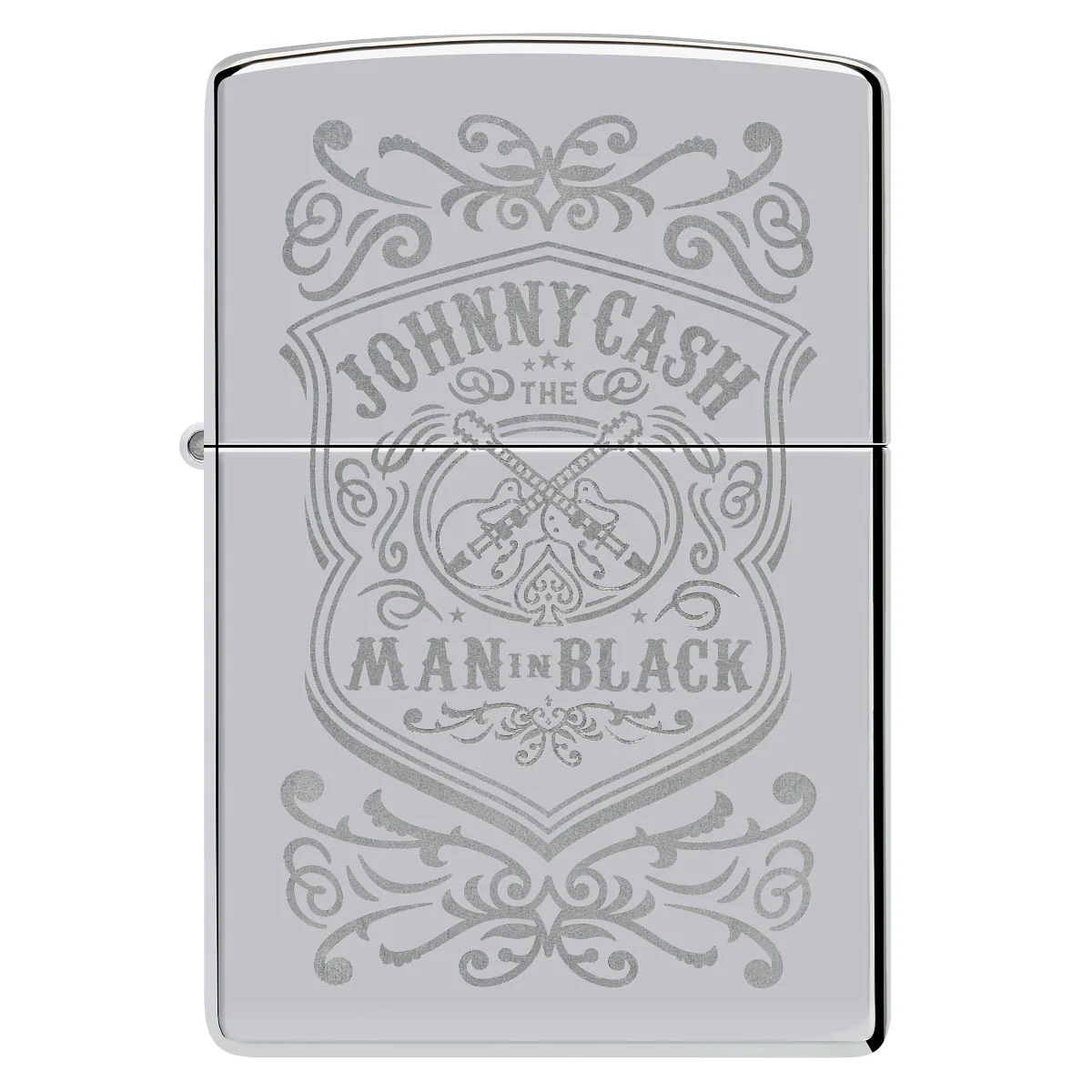 Zippo Lighter: Johnny Cash, The Man in Black, Engraved - High Polish Chrome 48991 - Image 2