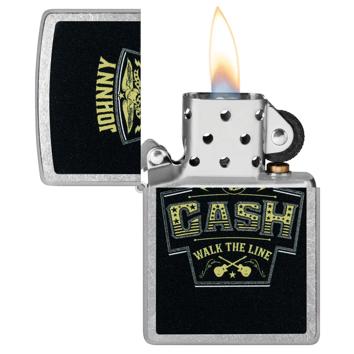 Zippo Lighter: Johnny Cash, Walk the Line - Street Chrome 46592 - Image 3