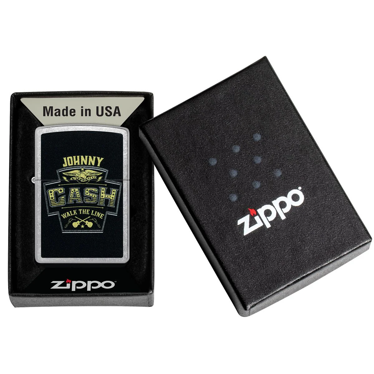 Zippo Lighter: Johnny Cash, Walk the Line - Street Chrome 46592 - Image 6