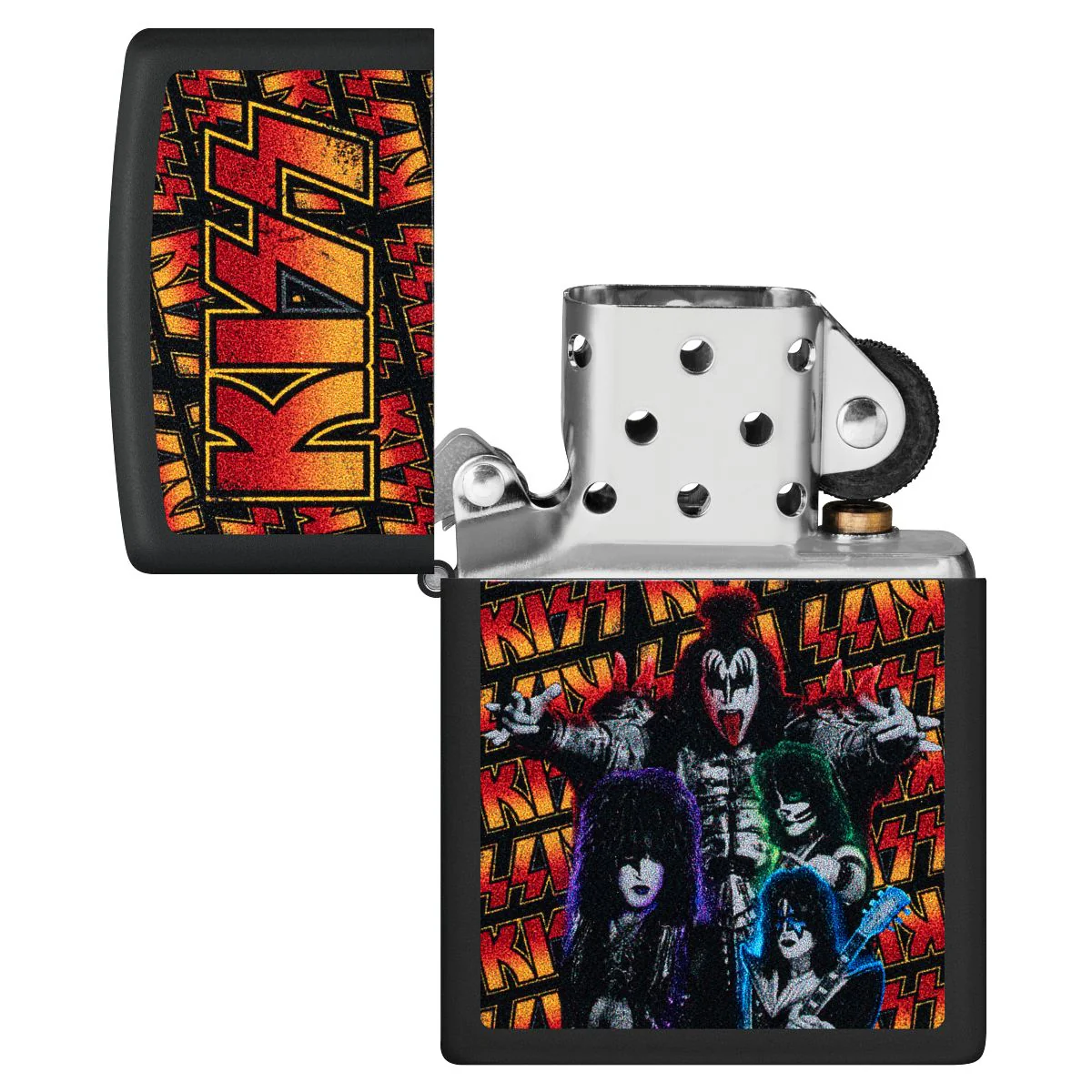 Zippo Lighter: KISS Design - Black Matte 47202 - Image 4