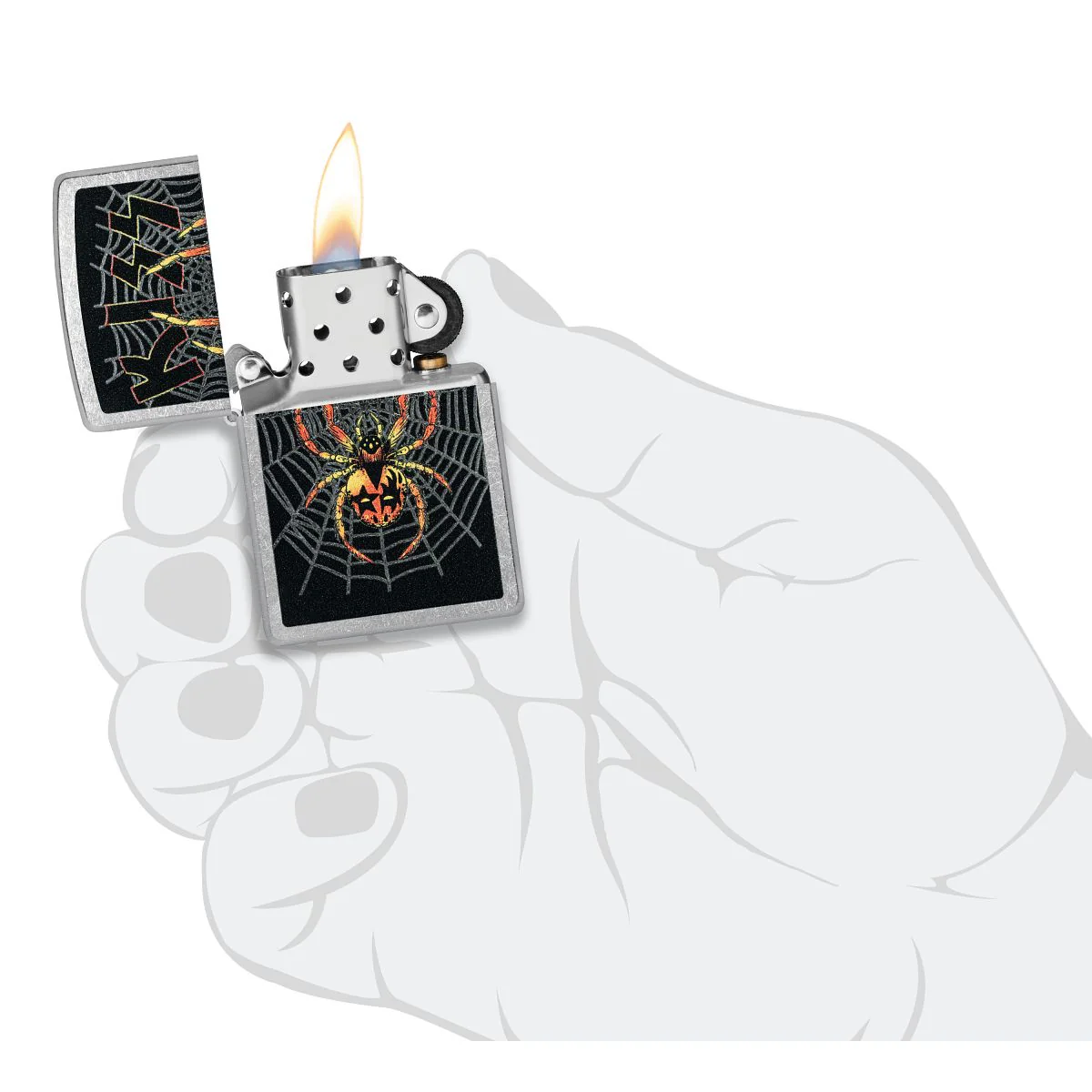 Zippo Lighter: KISS, Spider Logo - Street Chrome 46739 - Image 5