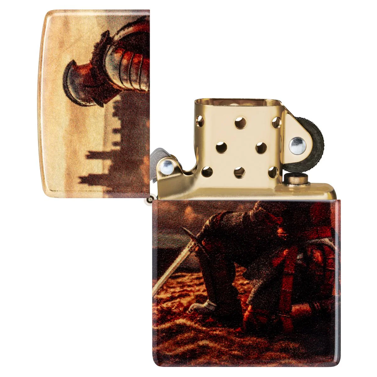 Zippo Lighter: Kneeling Knight - 540 Fusion 46382 - Image 7
