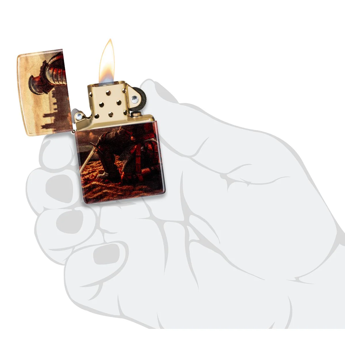 Zippo Lighter: Kneeling Knight - 540 Fusion 46382 - Image 8
