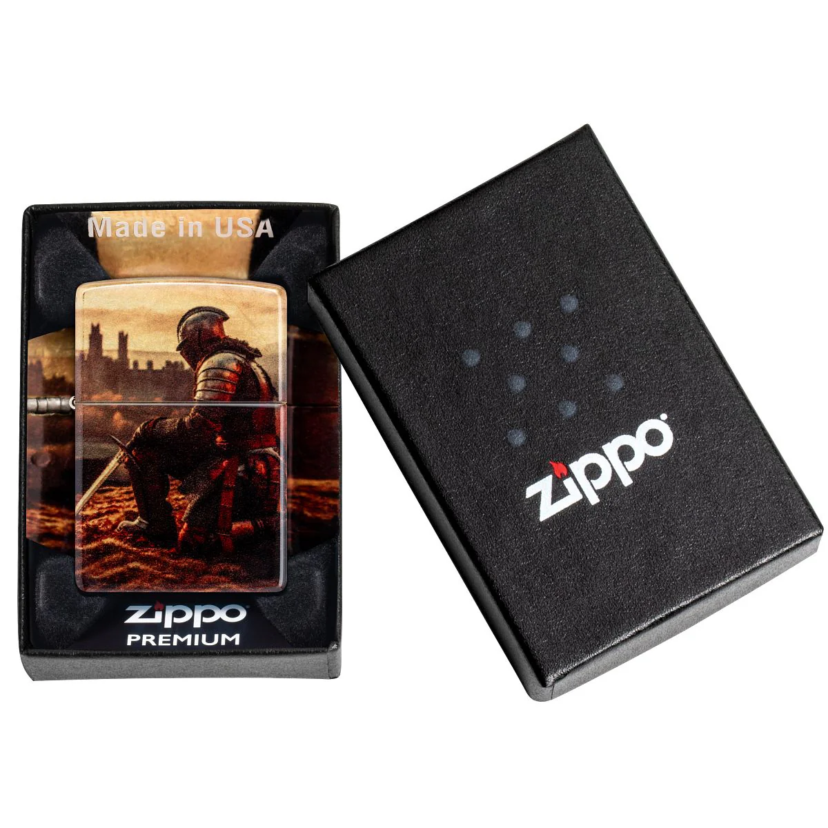 Zippo Lighter: Kneeling Knight - 540 Fusion 46382 - Image 9