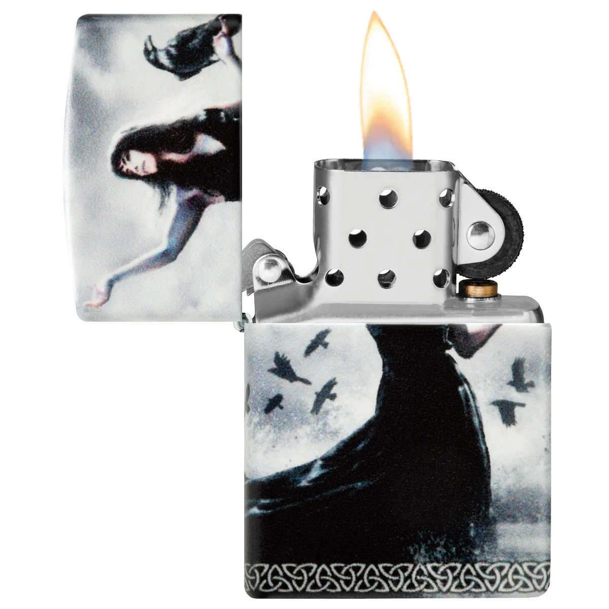 Zippo Lighter: Lady with Ravens by Mazzi - 540 Color 48969 - Image 7
