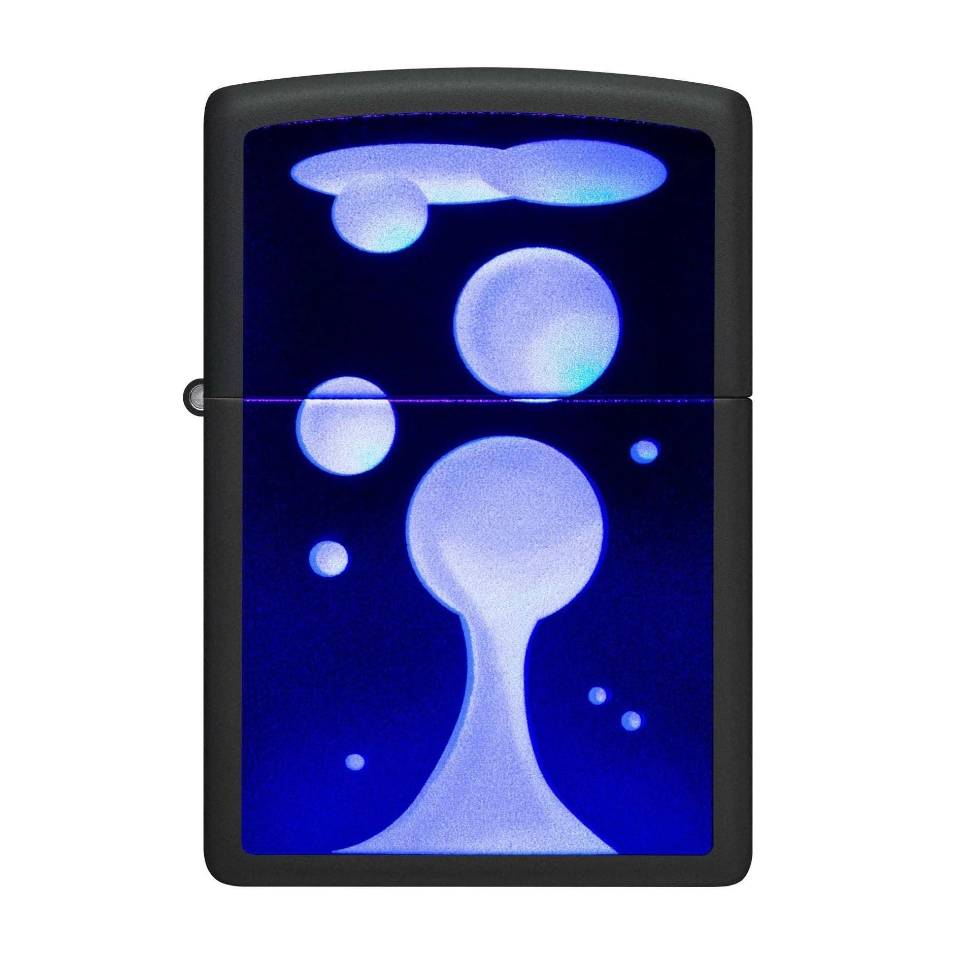 Zippo Lighter: Lava Lamp, Black Light - Black Matte 48675 - Image 2