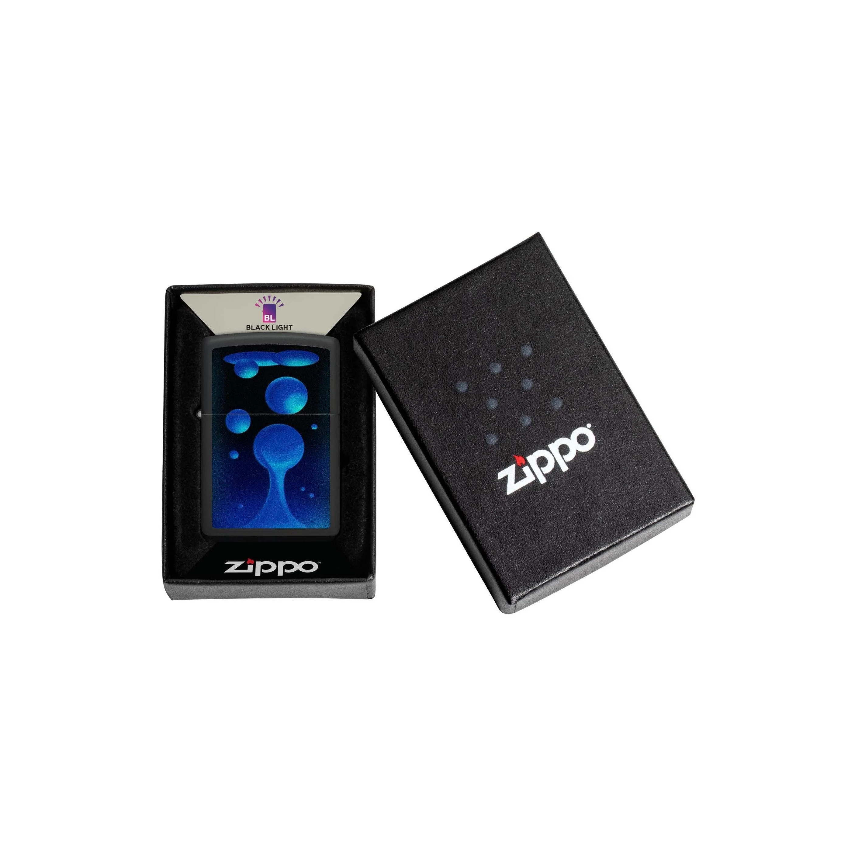 Zippo Lighter: Lava Lamp, Black Light - Black Matte 48675 - Image 3