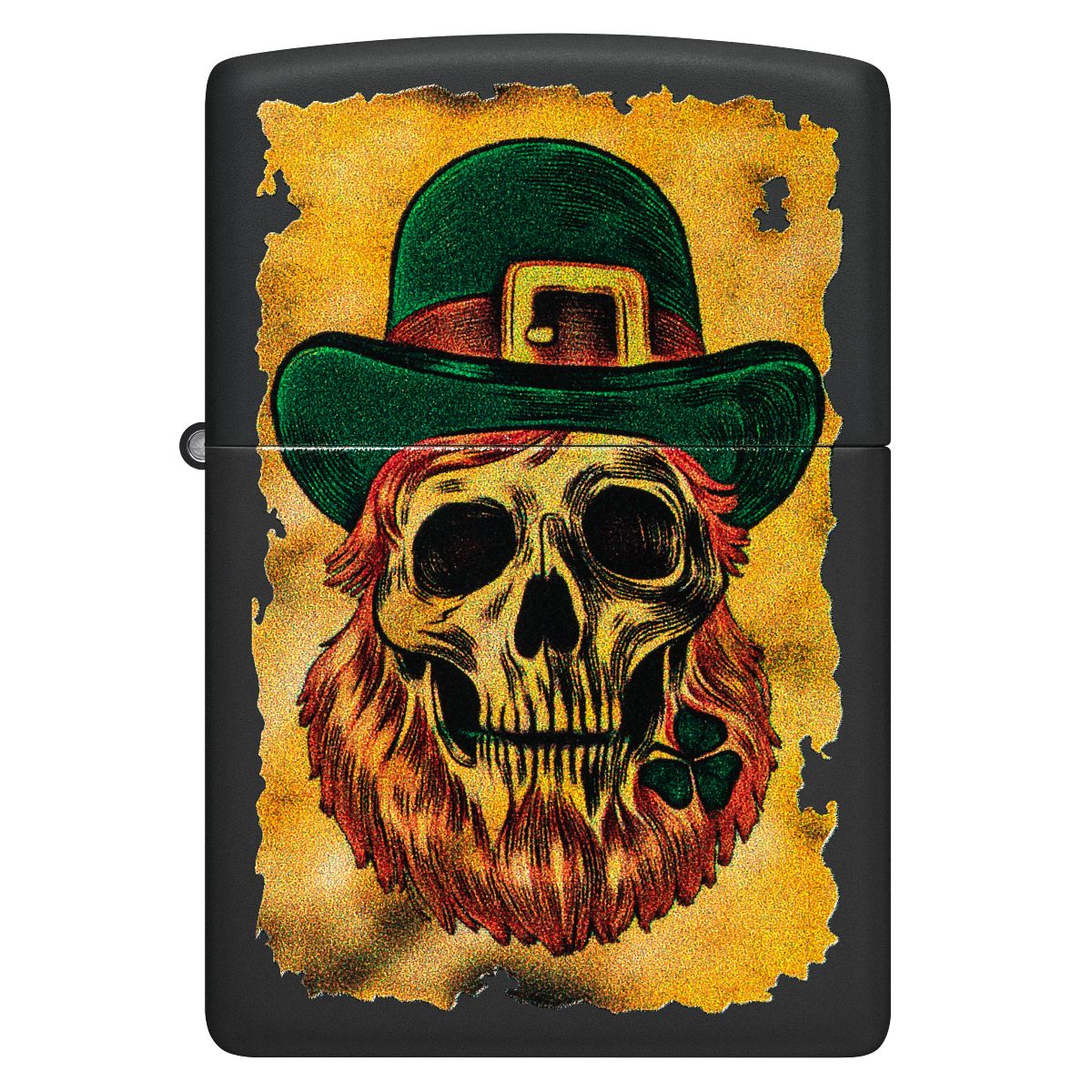 Zippo Lighter: Leprechaun Skull - Black Matte 46244 - Image 2