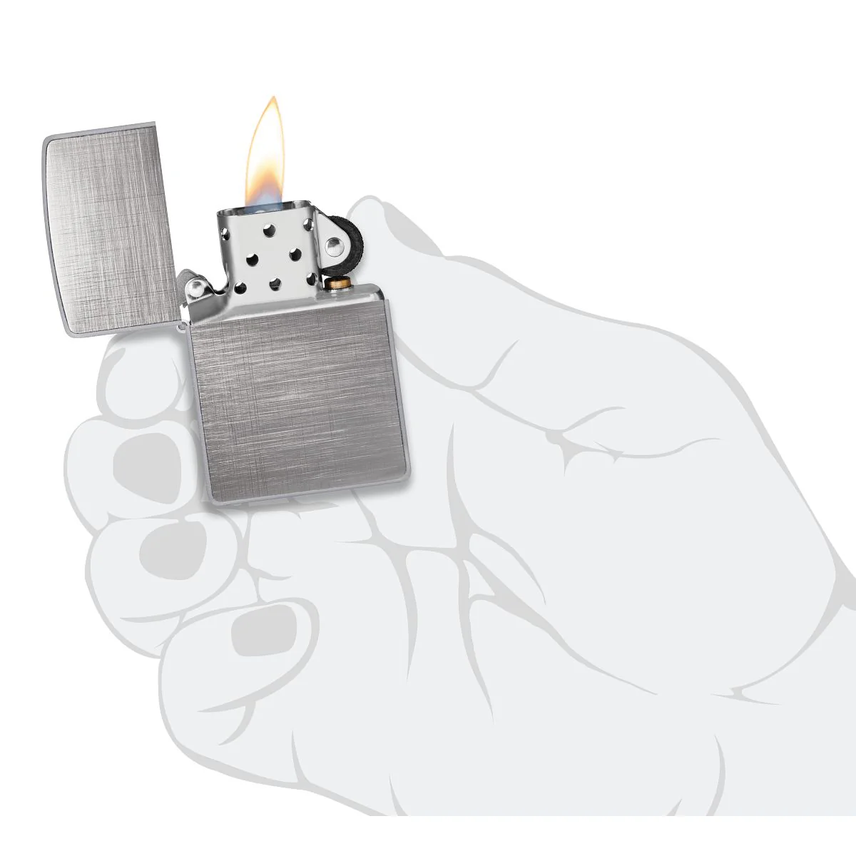 Zippo Lighter: Linen Weave - Brushed Chrome 28181 - Image 5