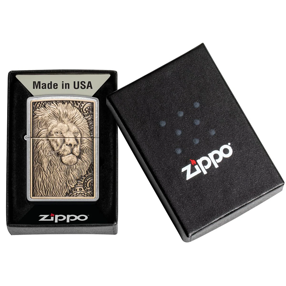 Zippo Lighter: Lion Emblem - Street Chrome 47171 - Image 7