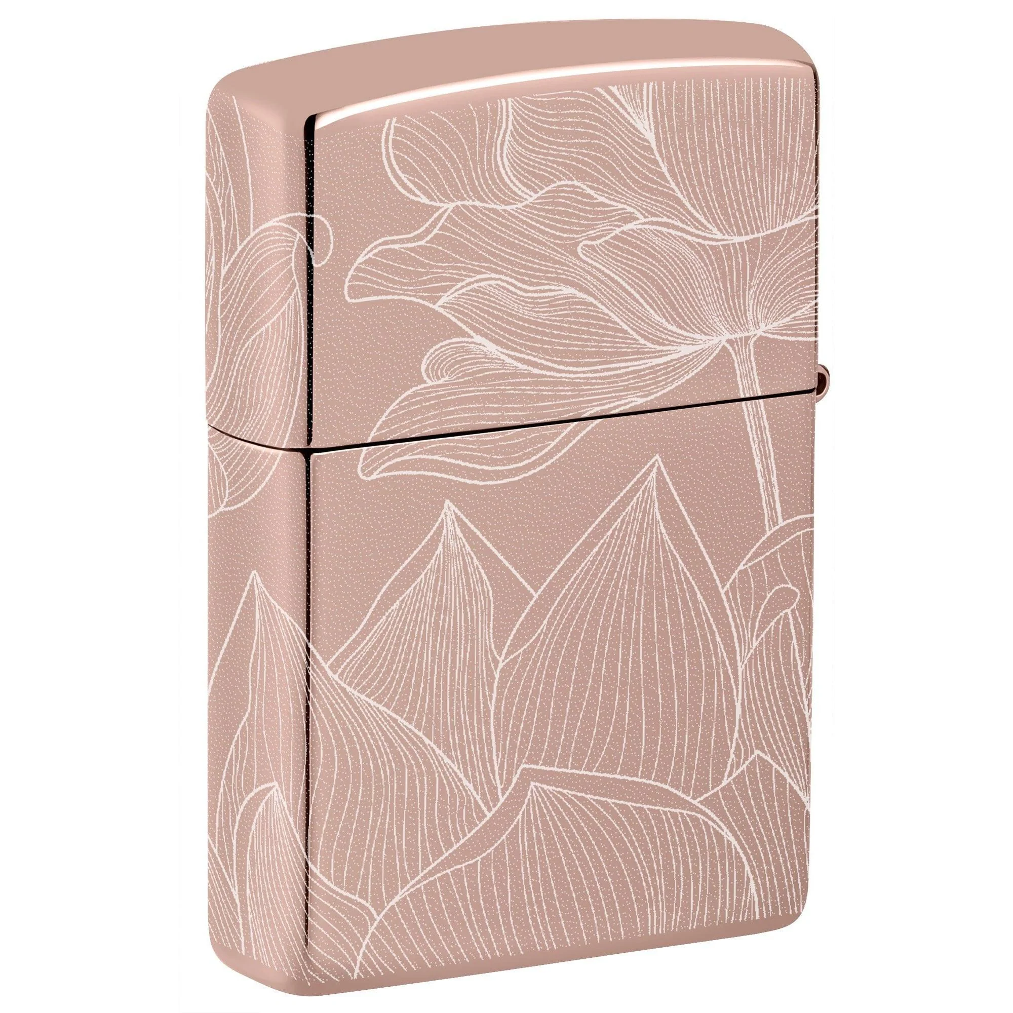 Zippo Lighter: Lotus Flower, Photo 360 - High Polish Rose Gold 46109 - Image 2