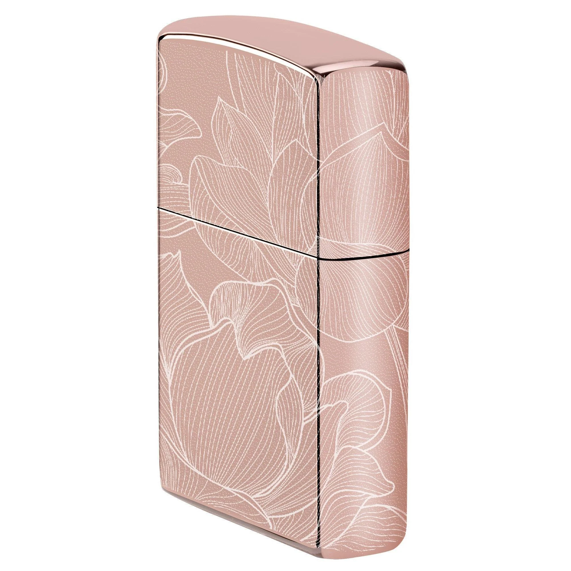 Zippo Lighter: Lotus Flower, Photo 360 - High Polish Rose Gold 46109 - Image 3