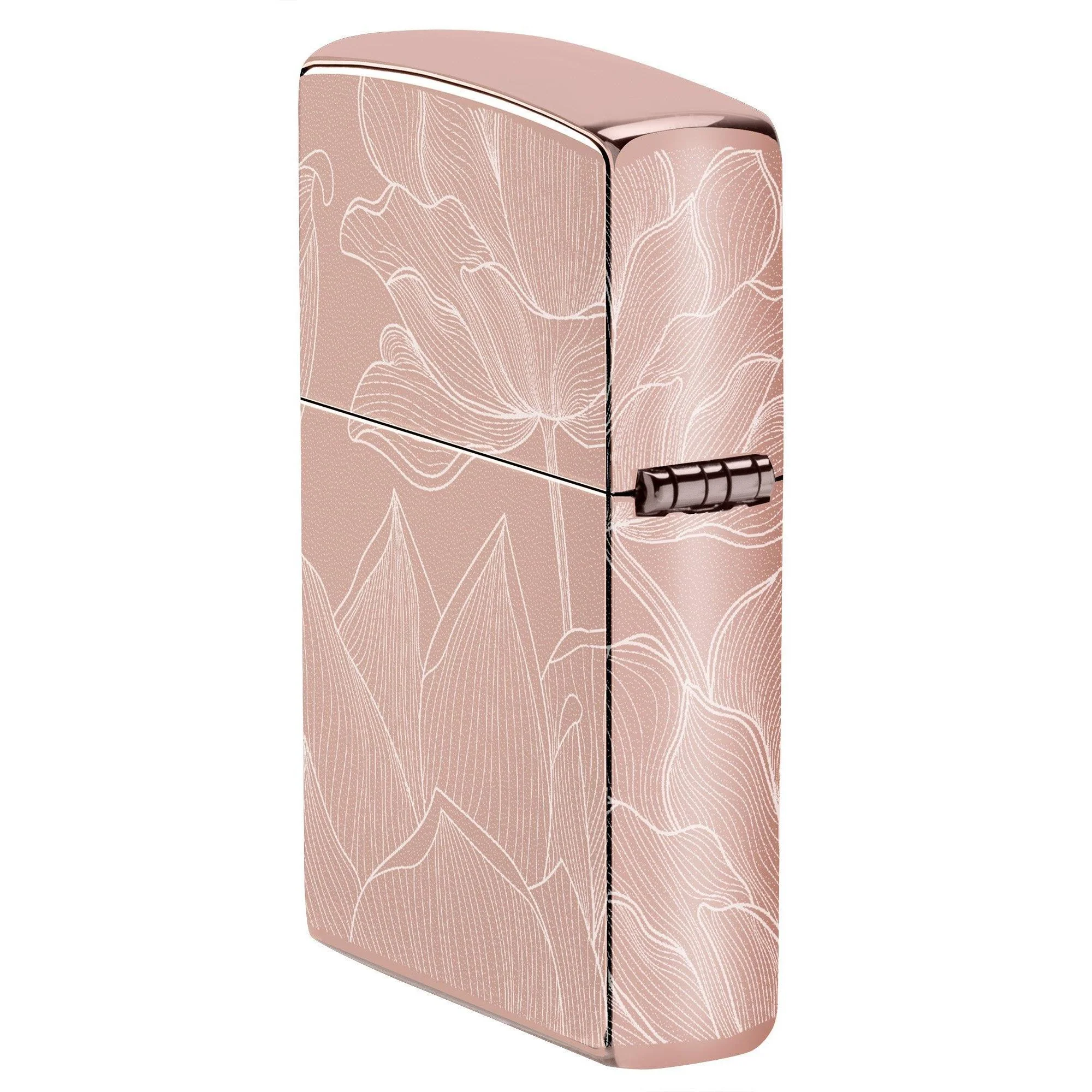 Zippo Lighter: Lotus Flower, Photo 360 - High Polish Rose Gold 46109 - Image 4