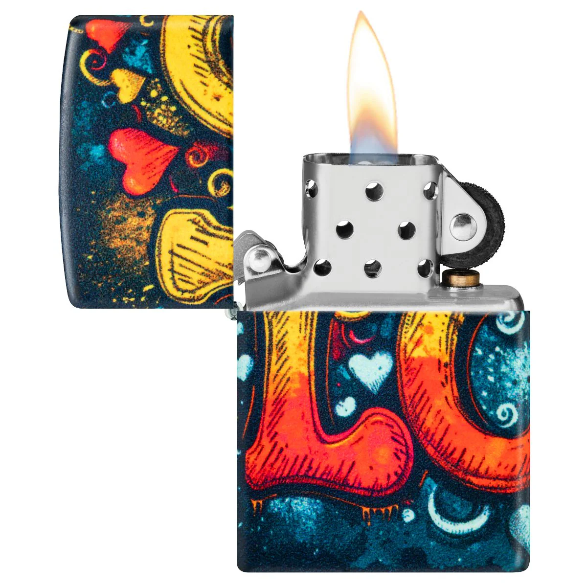 Zippo Lighter: Love Mural Design - 540 Color 46283 - Image 7