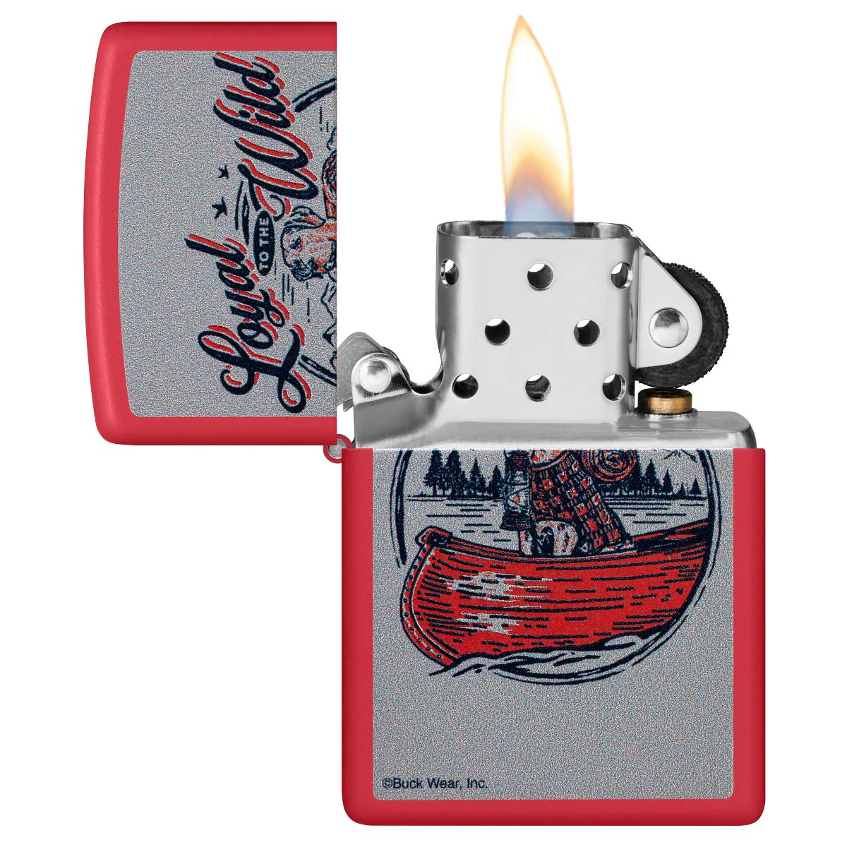 Zippo Lighter: Loyal to the Wild by Buck Wear - Red Matte 46591 - Image 3