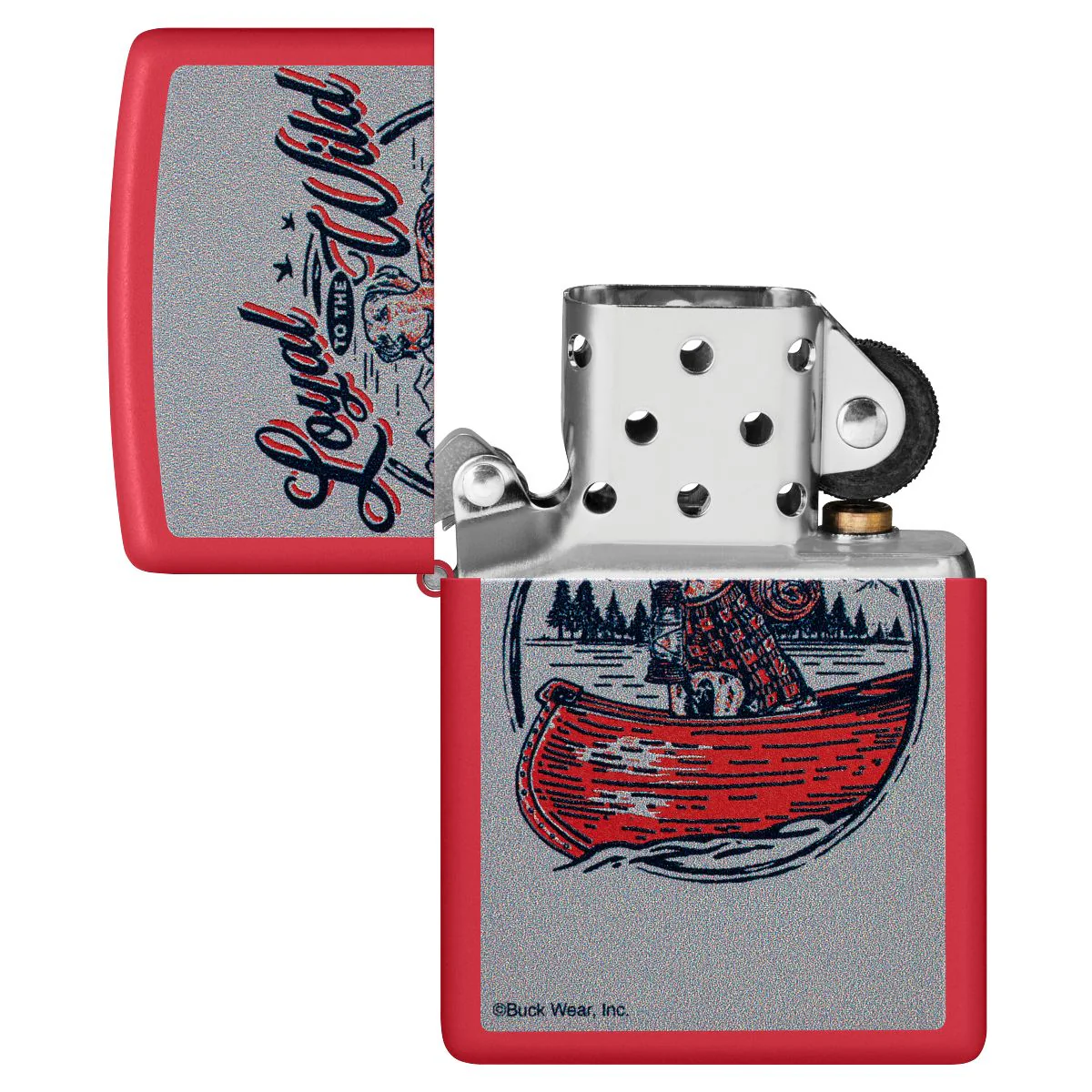 Zippo Lighter: Loyal to the Wild by Buck Wear - Red Matte 46591 - Image 4