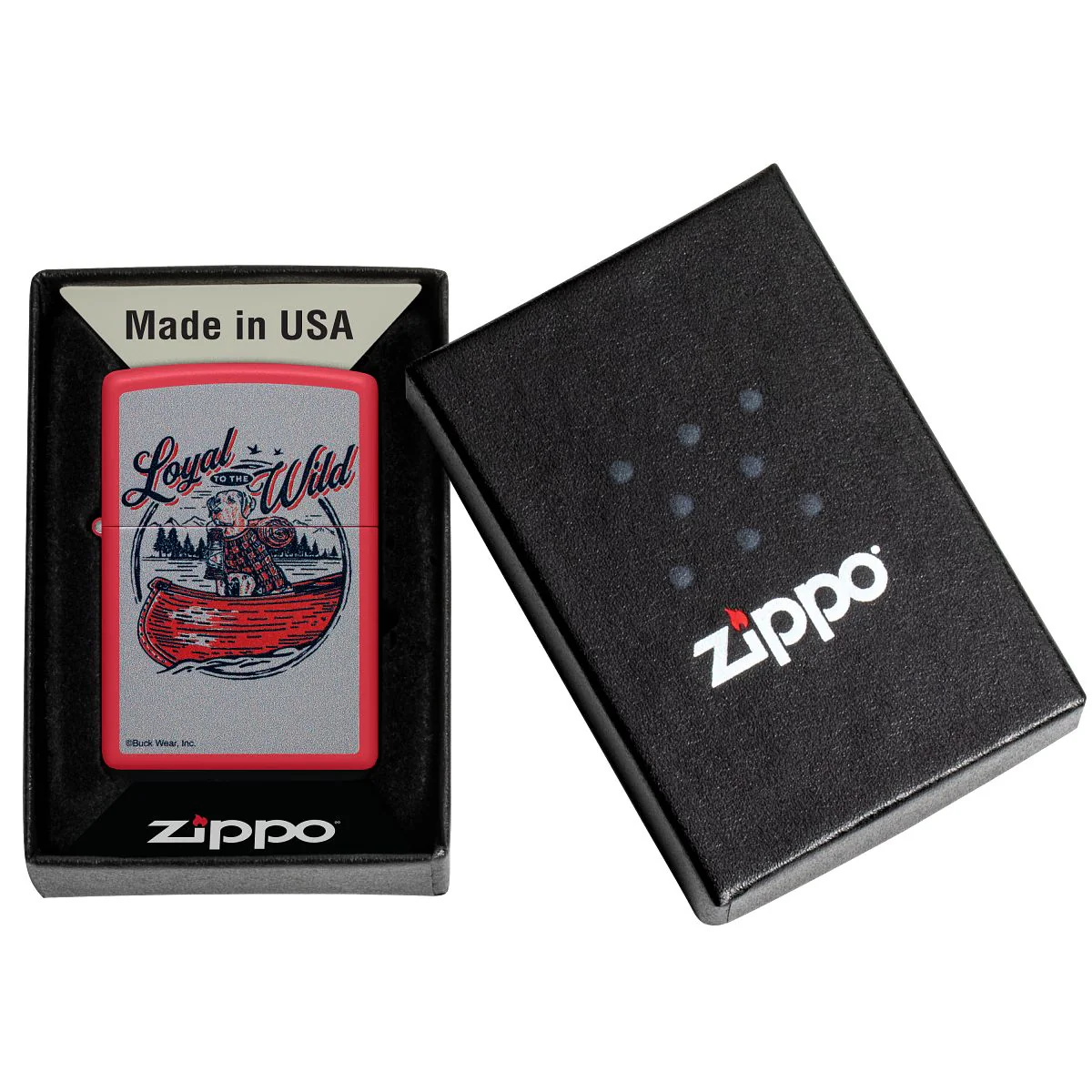 Zippo Lighter: Loyal to the Wild by Buck Wear - Red Matte 46591 - Image 6