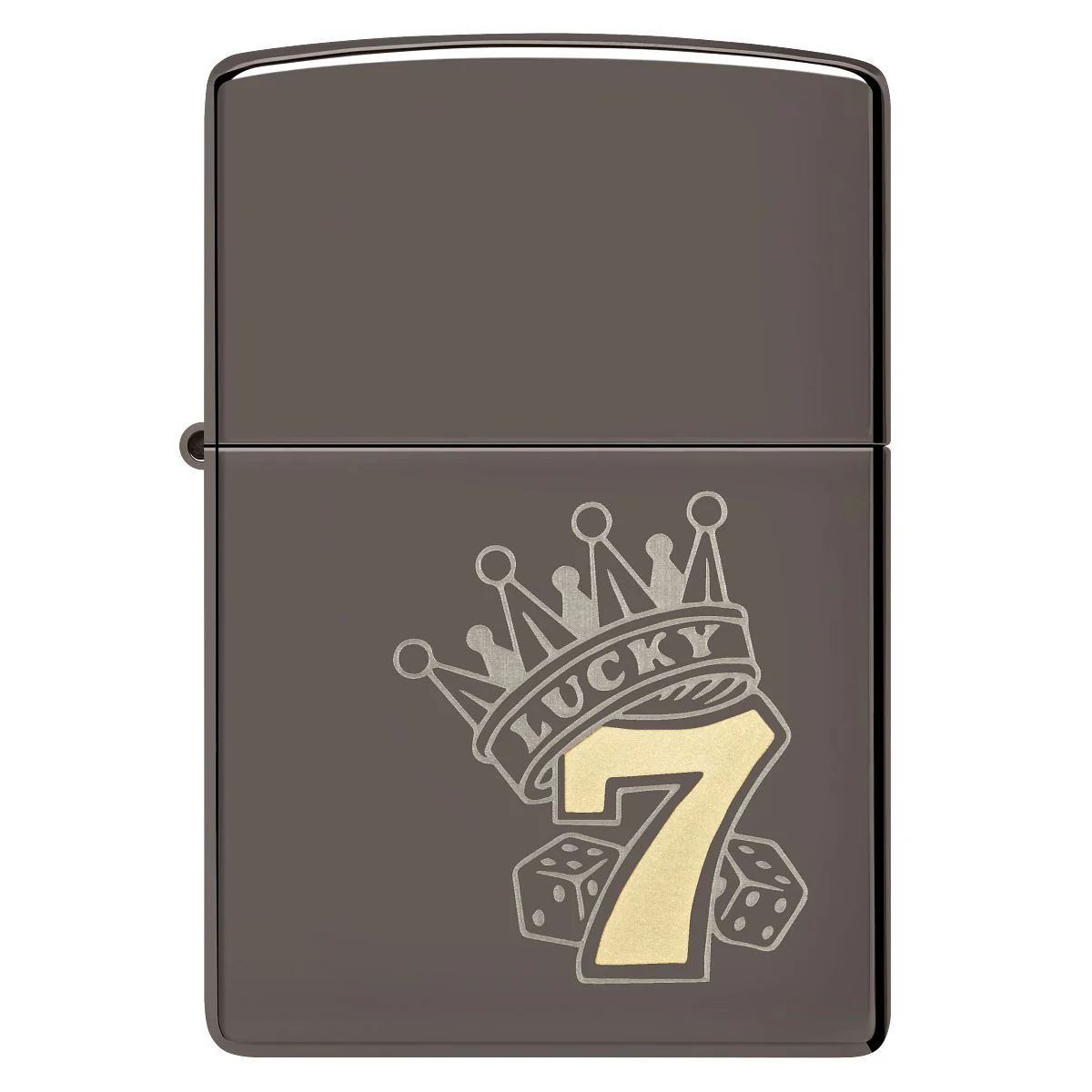 Zippo Lighter: Lucky 7 Gambling, Engraved - Black Ice 48913 - Image 2