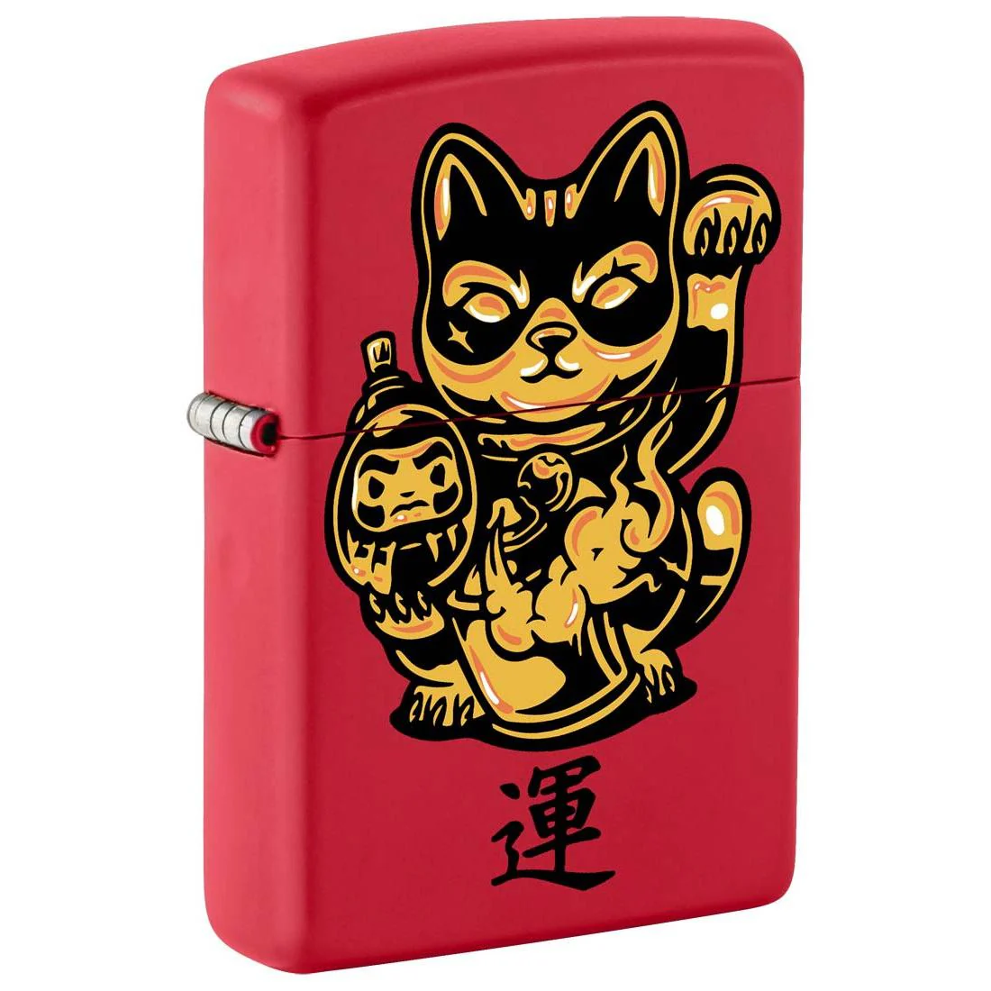 Zippo Lighter: Lucky Cat, Maneki-neko - Red Matte 81369