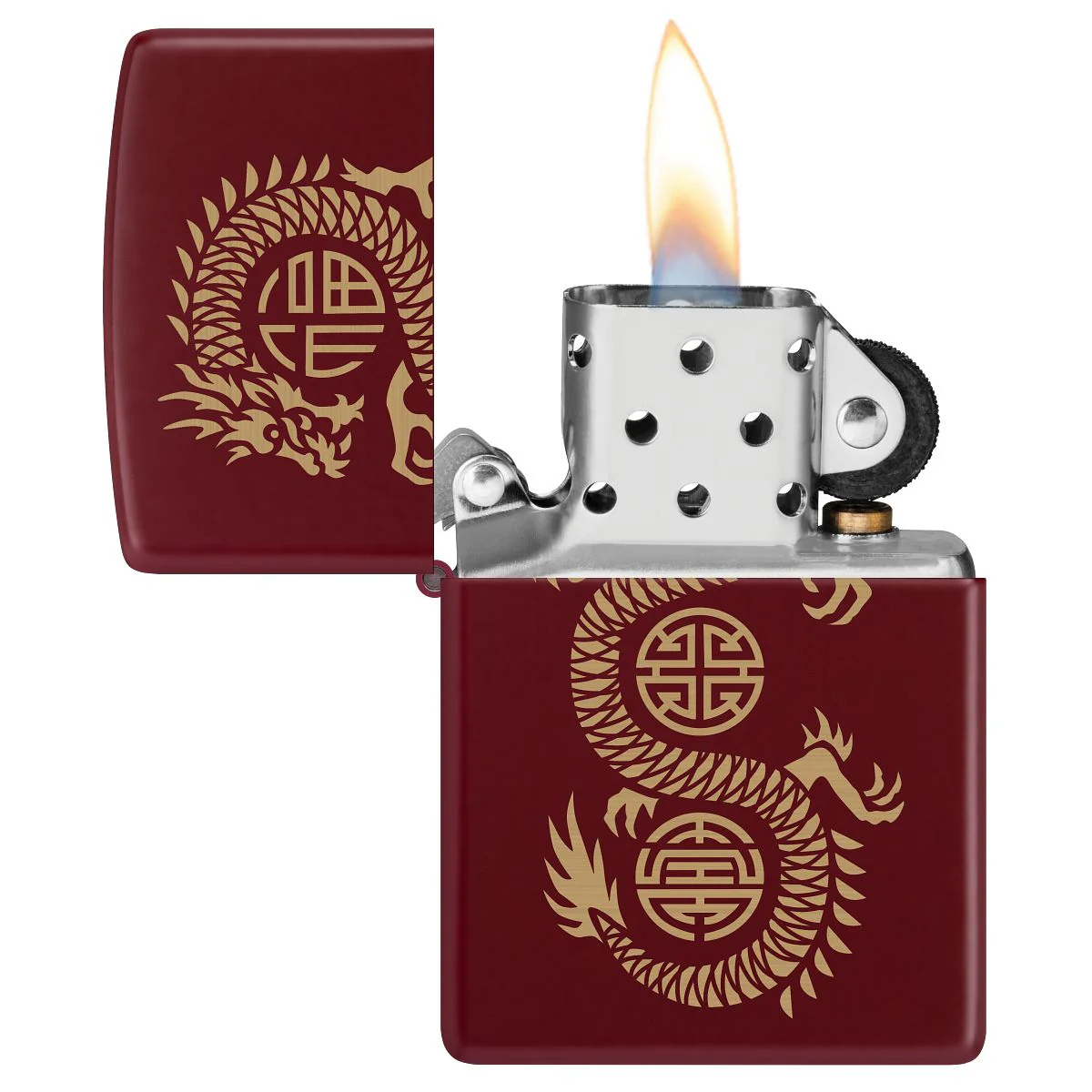 Zippo Lighter: Lucky Dragon, Engraved - Merlot 46834 - Image 3