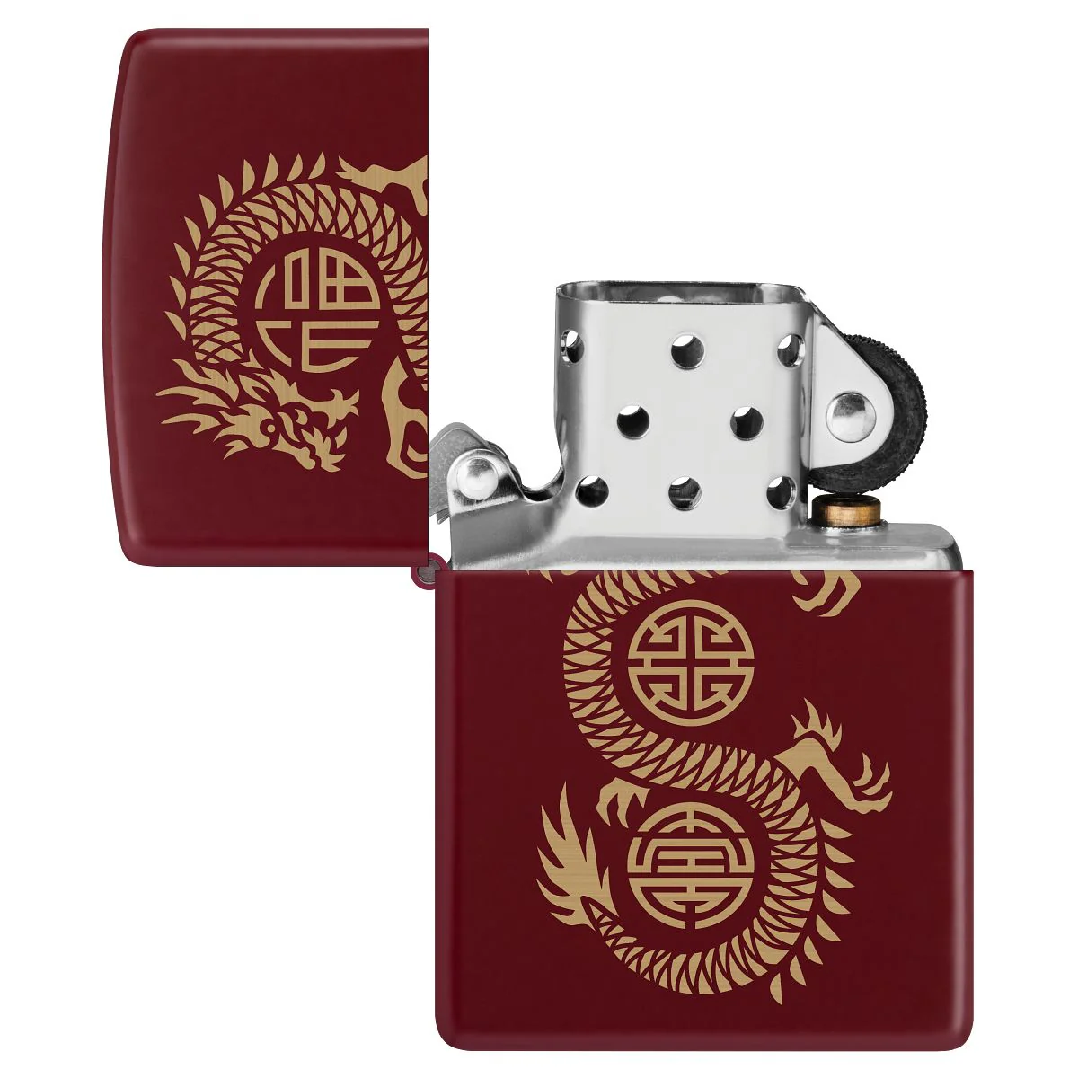 Zippo Lighter: Lucky Dragon, Engraved - Merlot 46834 - Image 4