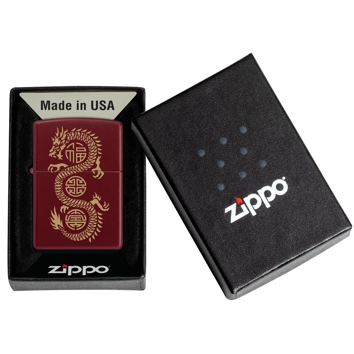 Zippo Lighter: Lucky Dragon, Engraved - Merlot 46834 - Image 6