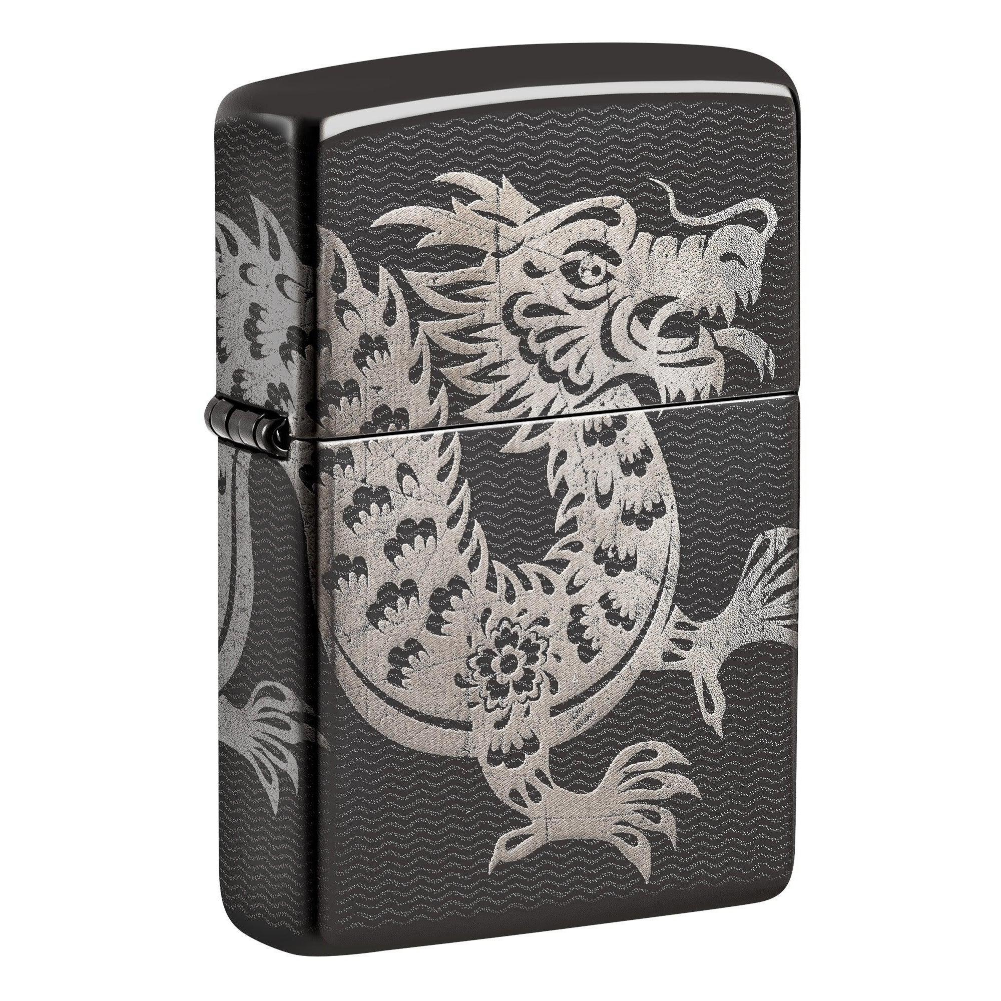 Zippo Lighter: Lucky Dragon, Photo 360 - High Polish Black 46260