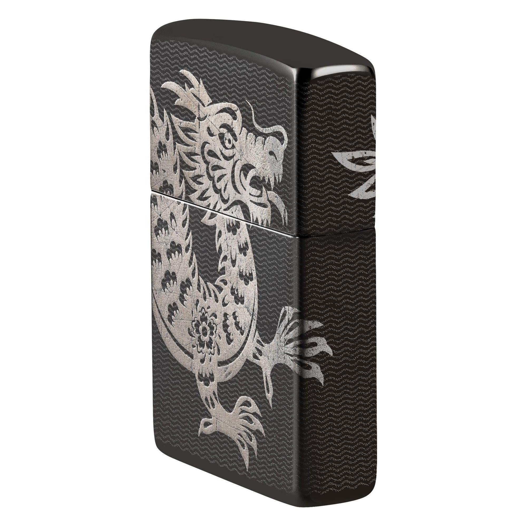 Zippo Lighter: Lucky Dragon, Photo 360 - High Polish Black 46260 - Image 3