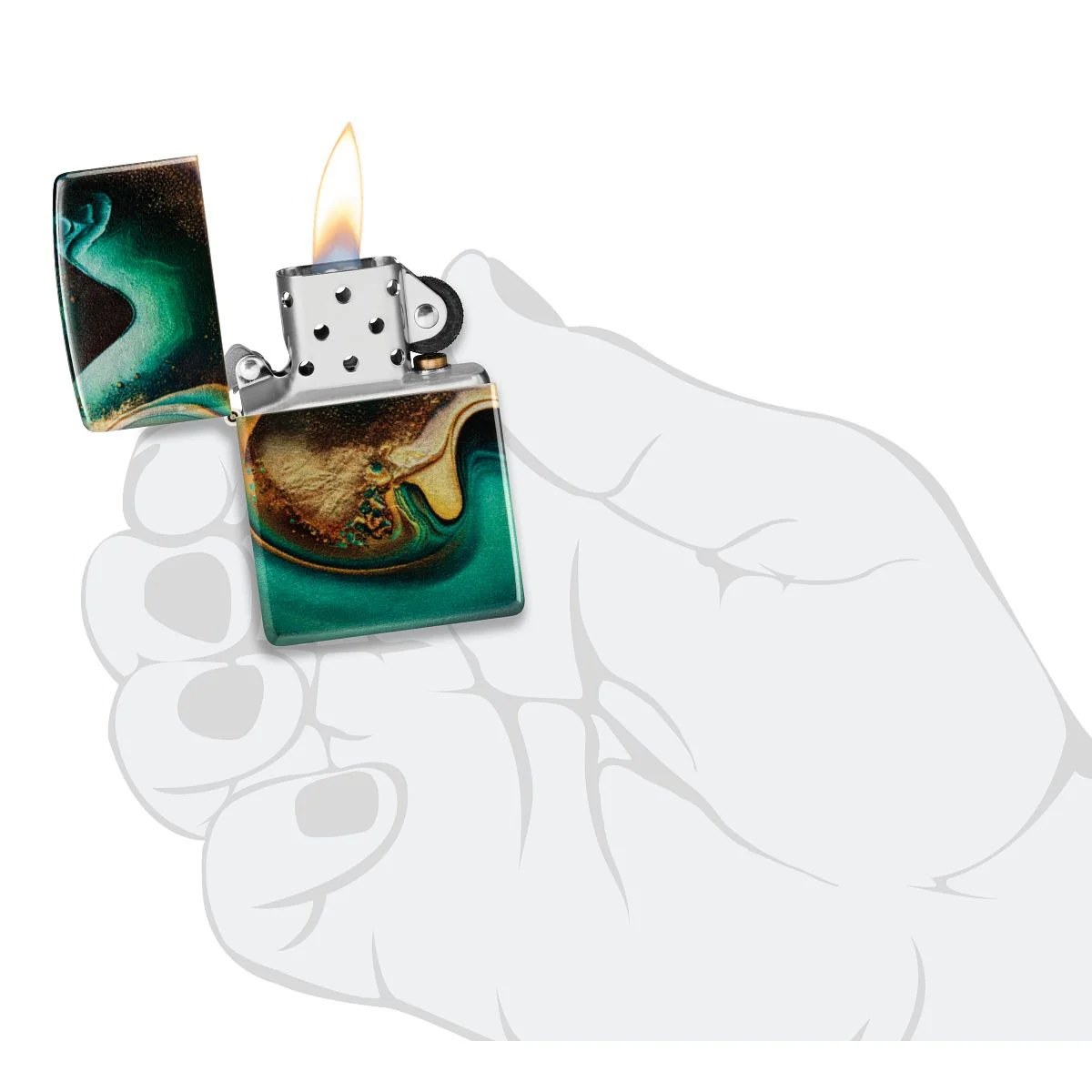 Zippo Lighter: Marble Design - 540 Fusion 46353 - Image 8
