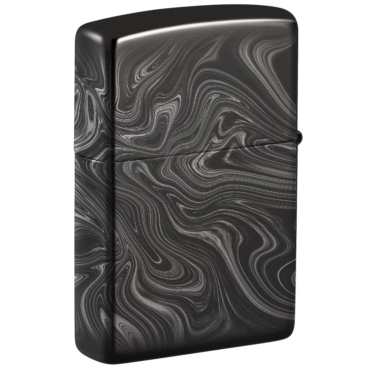 Zippo Lighter: Marble Pattern - High Polish Black 49812 - Image 2