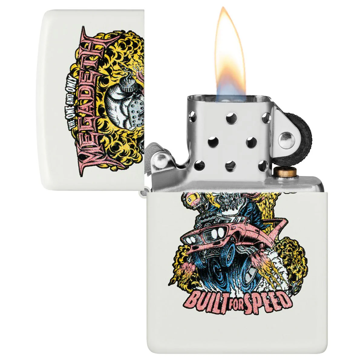 Zippo Lighter: Megadeth, Built for Speed - White Matte 47237 - Image 3