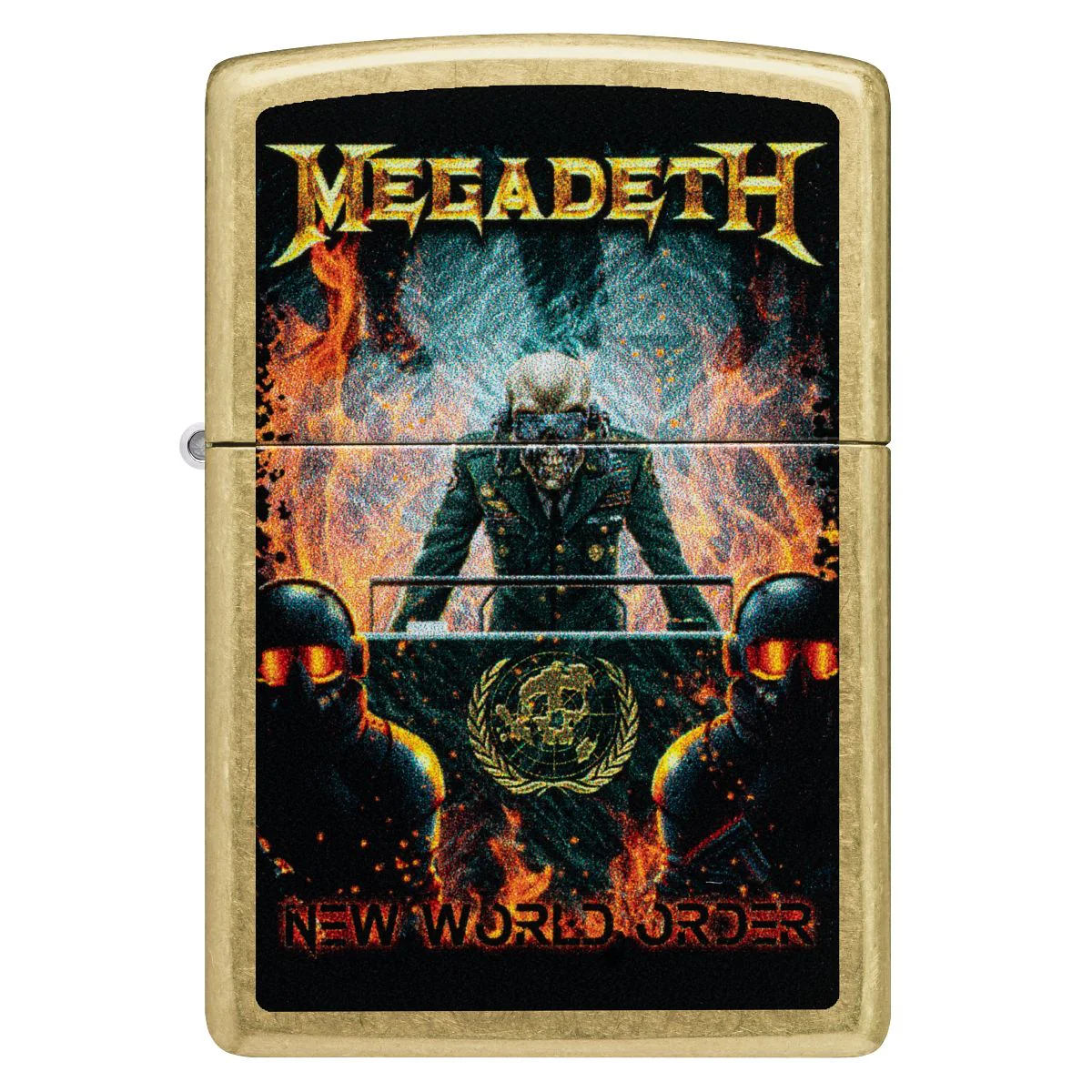 Zippo Lighter: Megadeth, New World Order - Street Brass 47236 - Image 2
