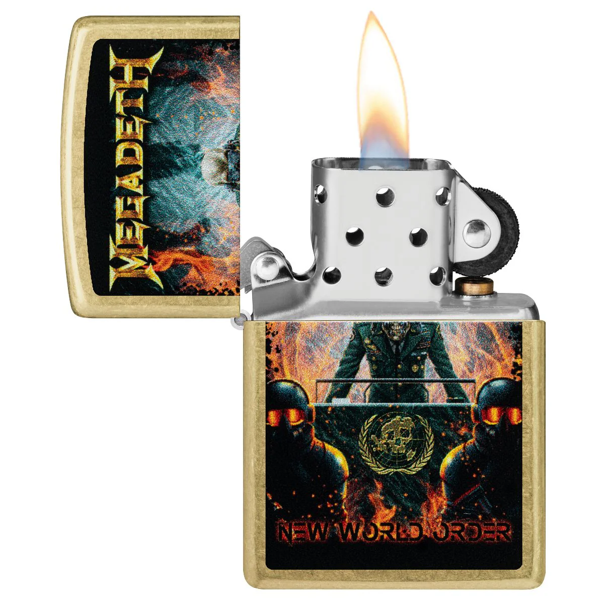 Zippo Lighter: Megadeth, New World Order - Street Brass 47236 - Image 3