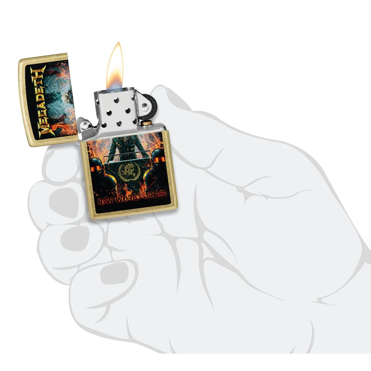 Zippo Lighter: Megadeth, New World Order - Street Brass 47236 - Image 5