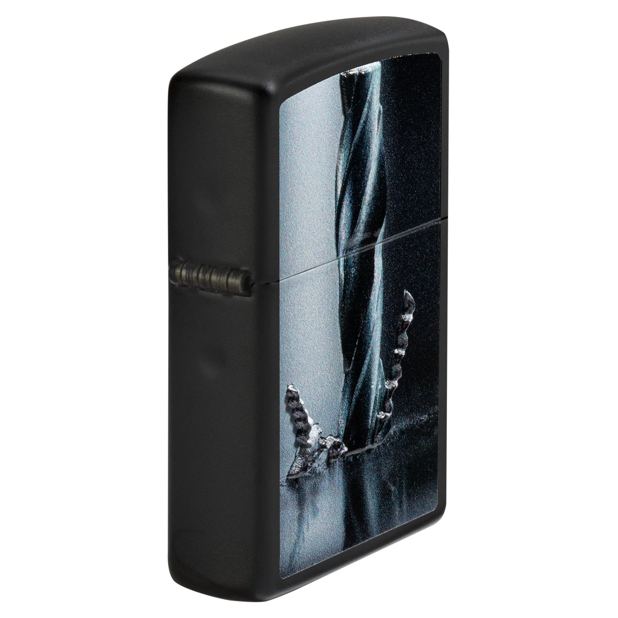 Zippo Lighter: Metal Drill, Raised Print - Black Matte 46115 - Image 2