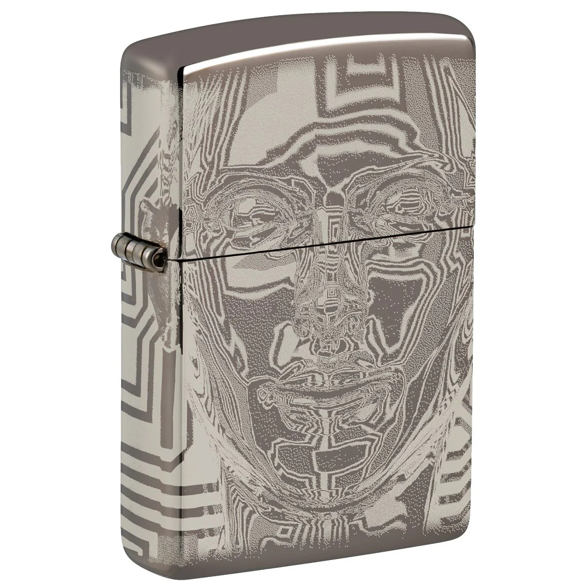 Zippo Lighter: Metal Head Design - Black Ice 46357