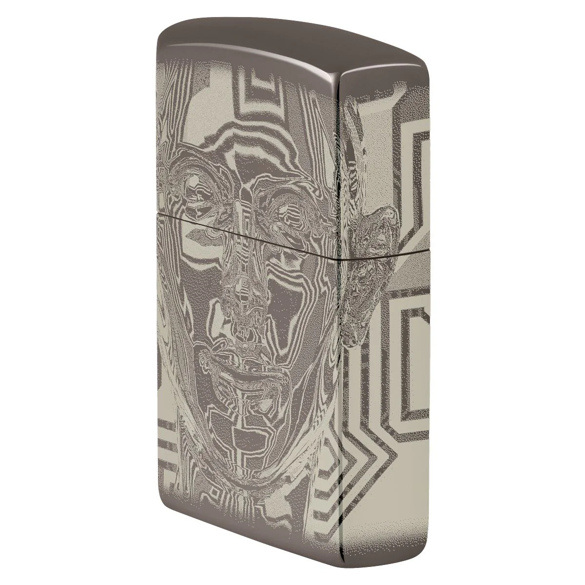 Zippo Lighter: Metal Head Design - Black Ice 46357 - Image 3